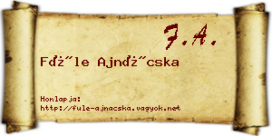 Füle Ajnácska névjegykártya